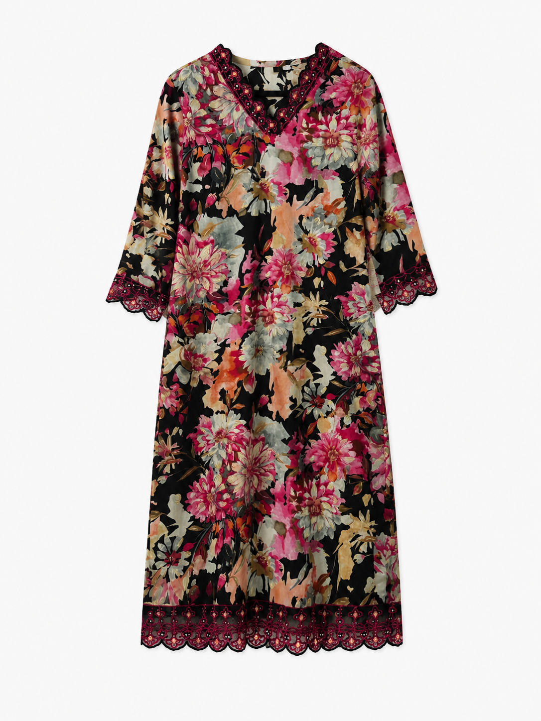 Midnight Bloom Scalloped Set