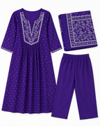 Royal Violet Anarkali Kurti Set
