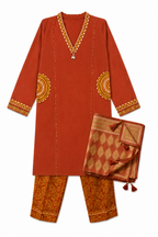 Rust Heritage Kurti Set