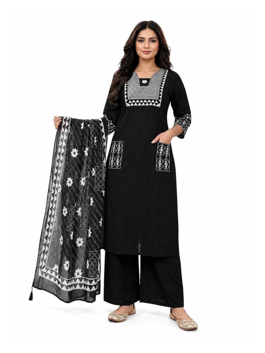 Siyah Noor Kurti Set