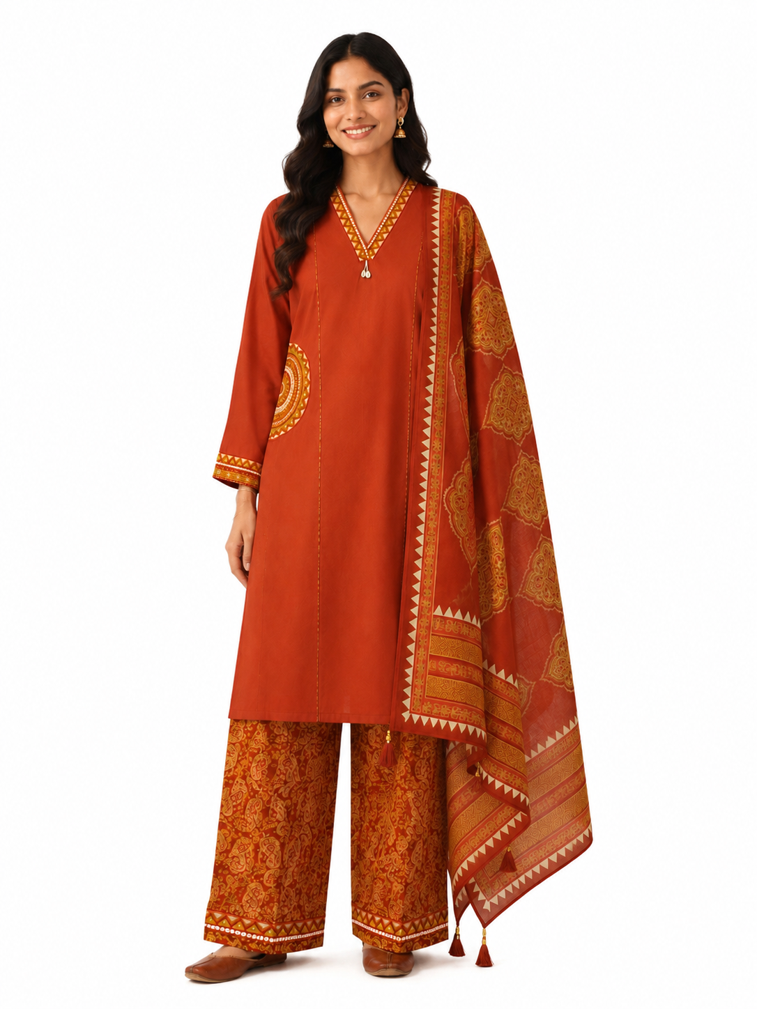 Rust Heritage Kurti set