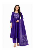 Royal Violet Anarkali Kurti Set