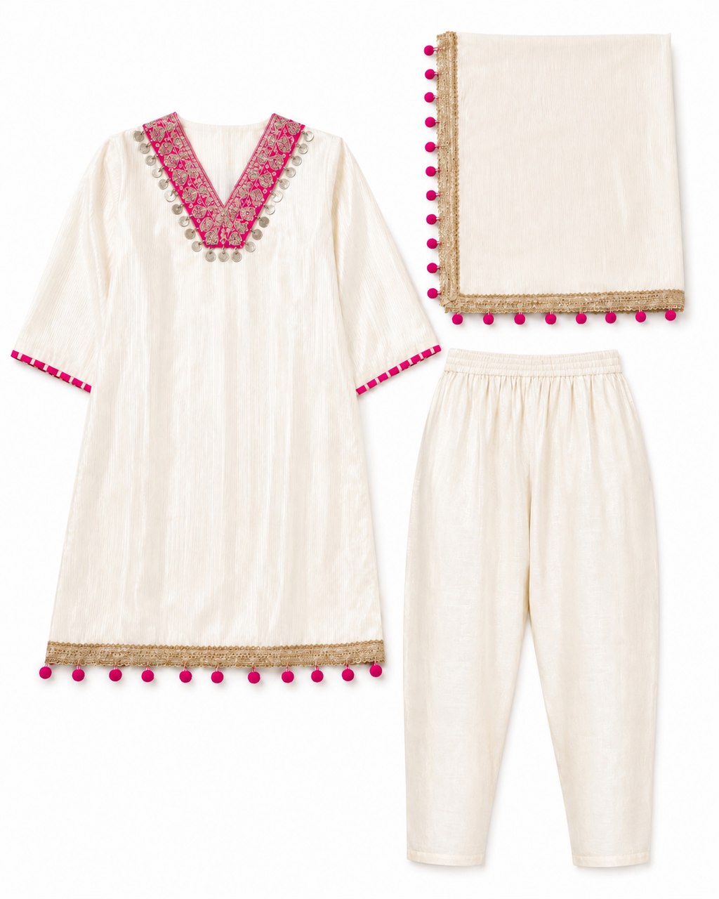 Rosé Pop Kurti Set