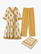 Ivory Blossom Angrakha Set