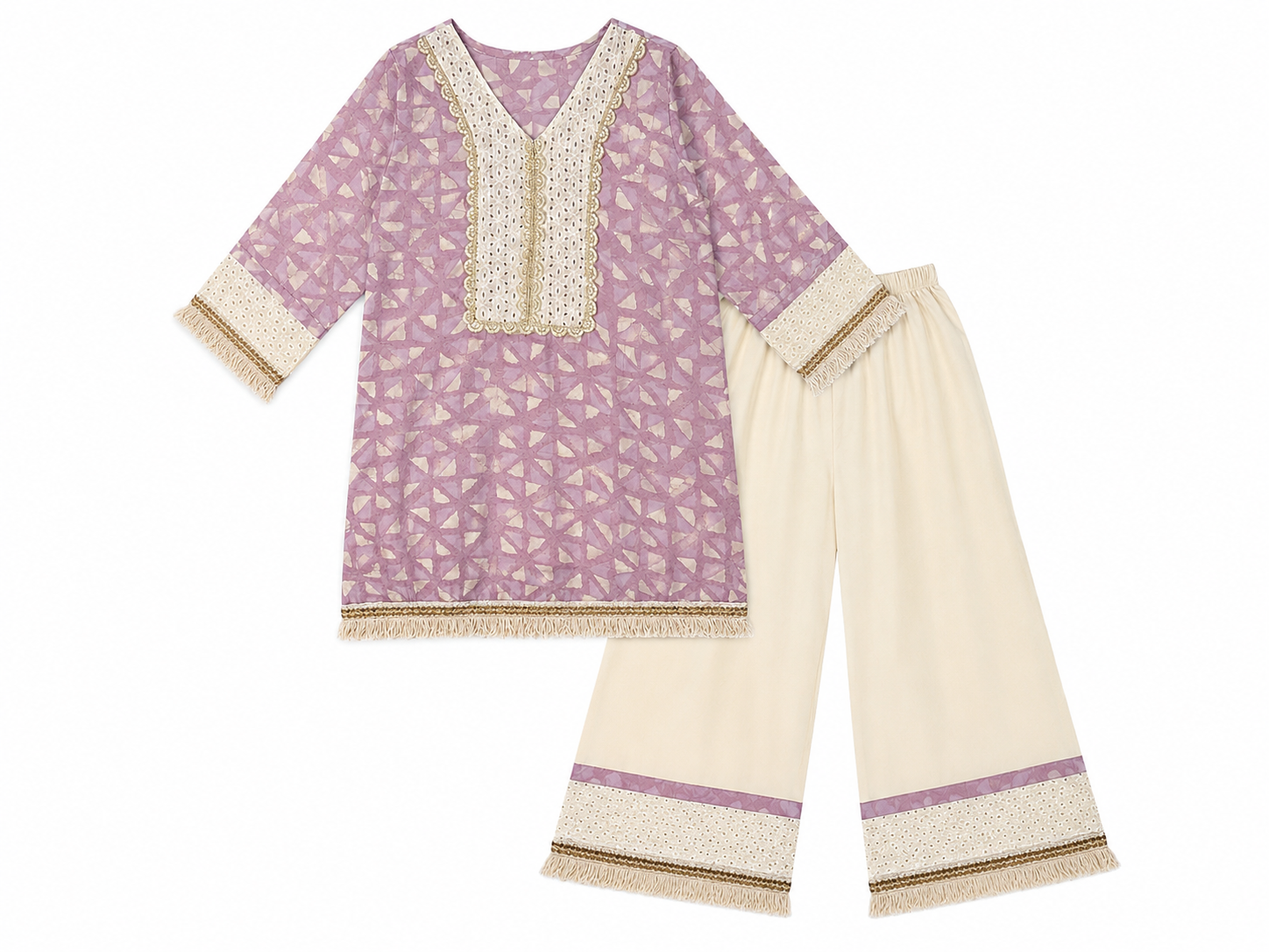 Lavender Mosaic Tunic Set