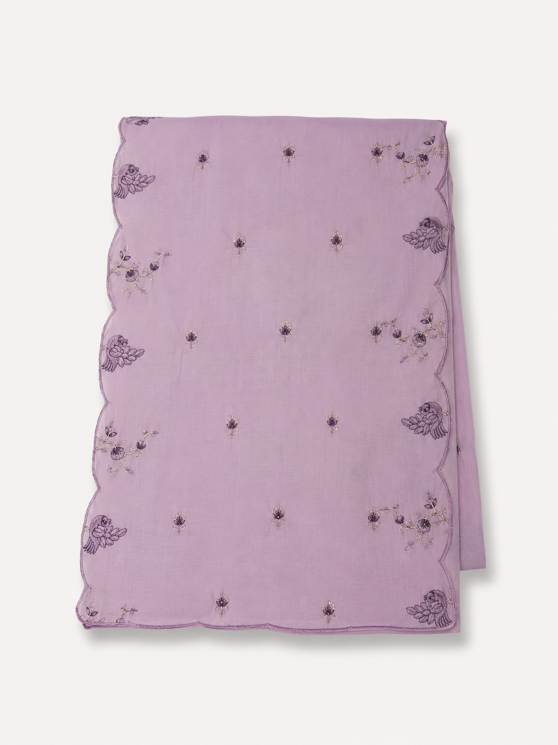 Lilac Grace Embroidered A-line kurti set