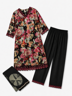 Midnight Bloom Scalloped Set