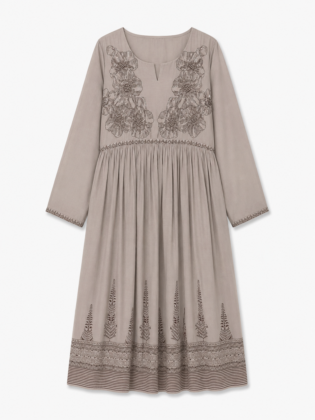 Mocha Taupe Anarkali Set