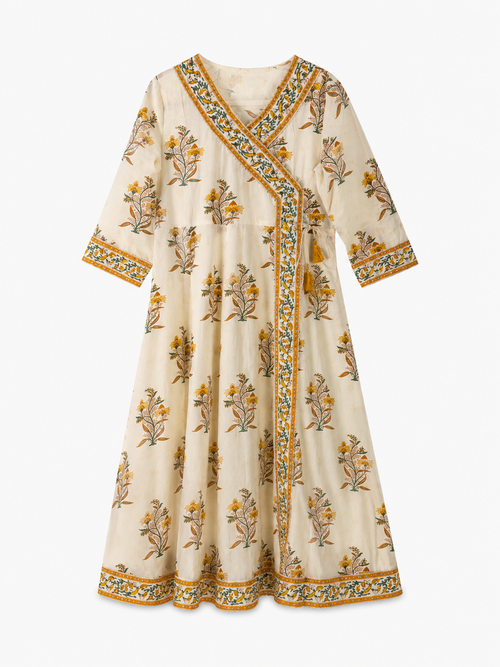 Ivory Blossom Angrakha Set