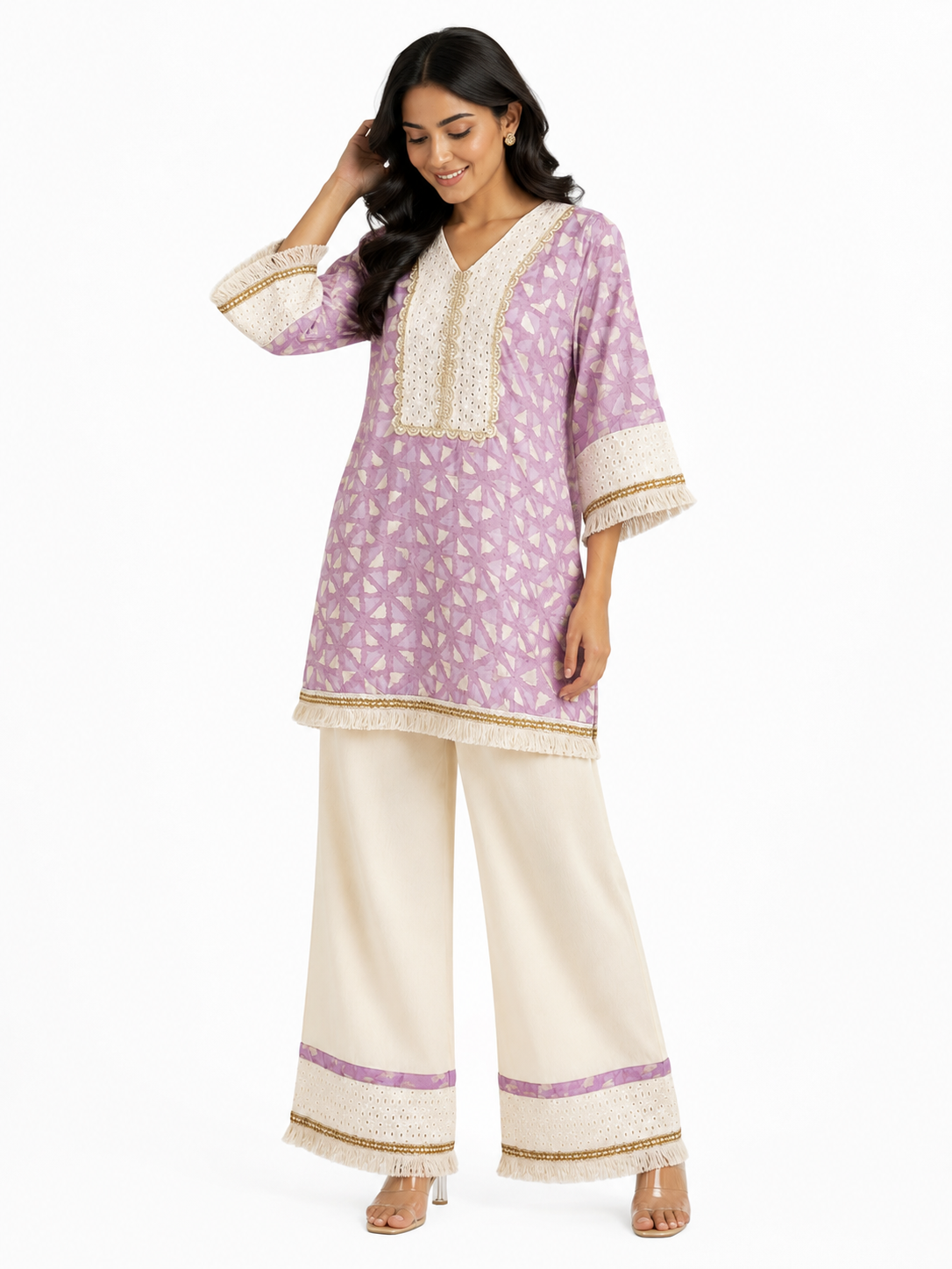 Lavender Mosaic Tunic Set
