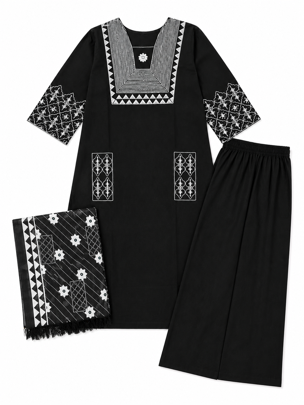 Siyah Noor Kurti Set