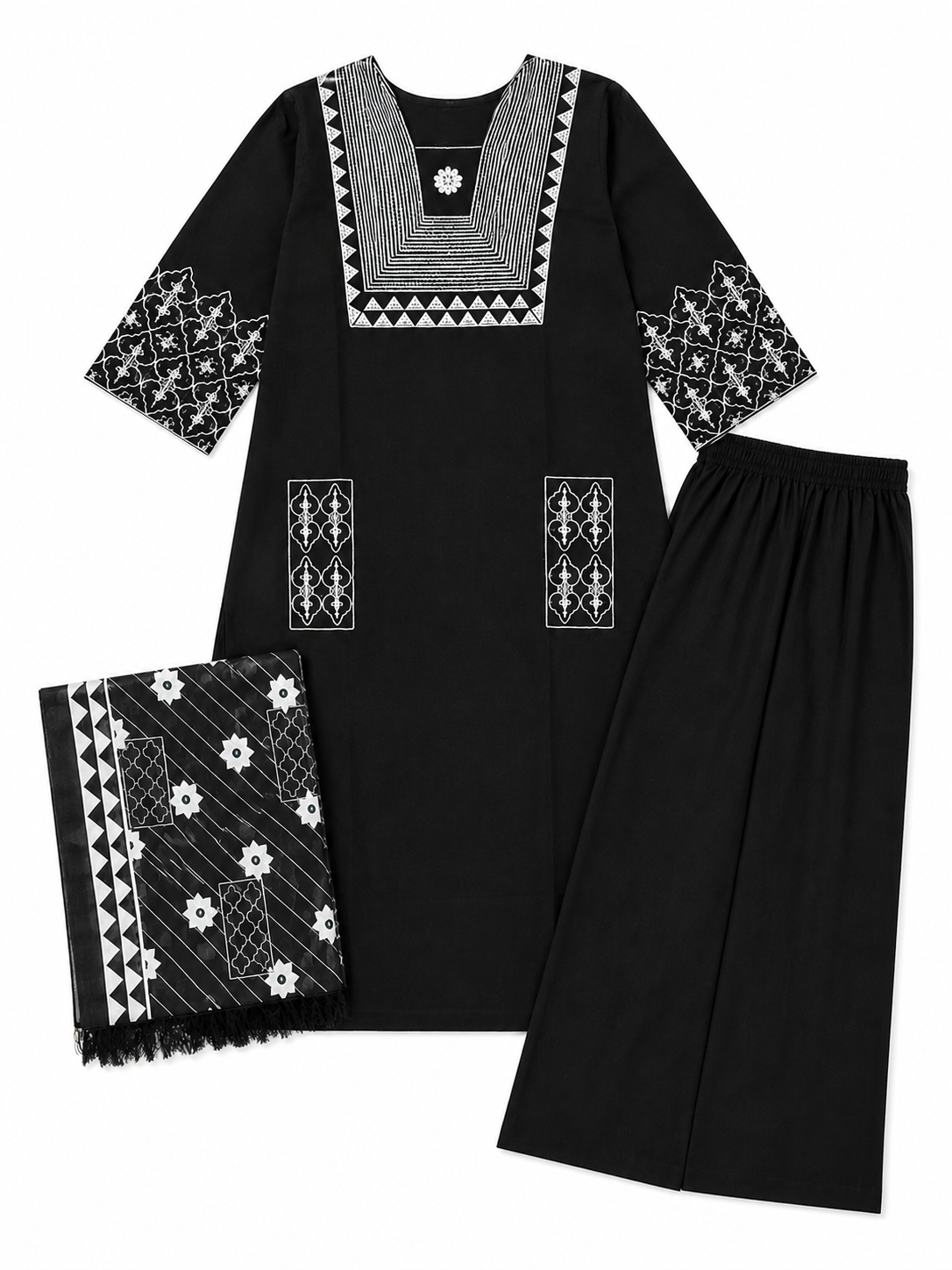 Siyah Noor Kurti Set