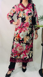 Midnight Bloom Scalloped Set