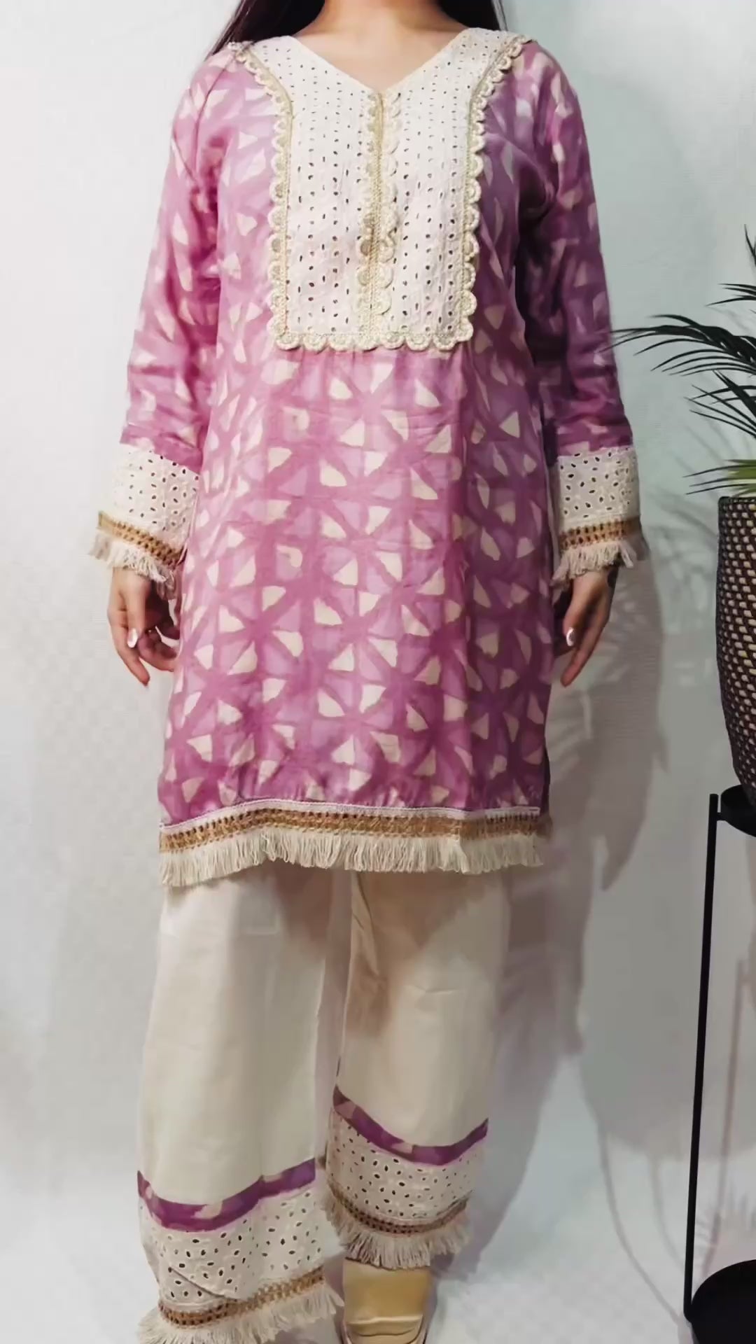 Lavender Mosaic Tunic Set