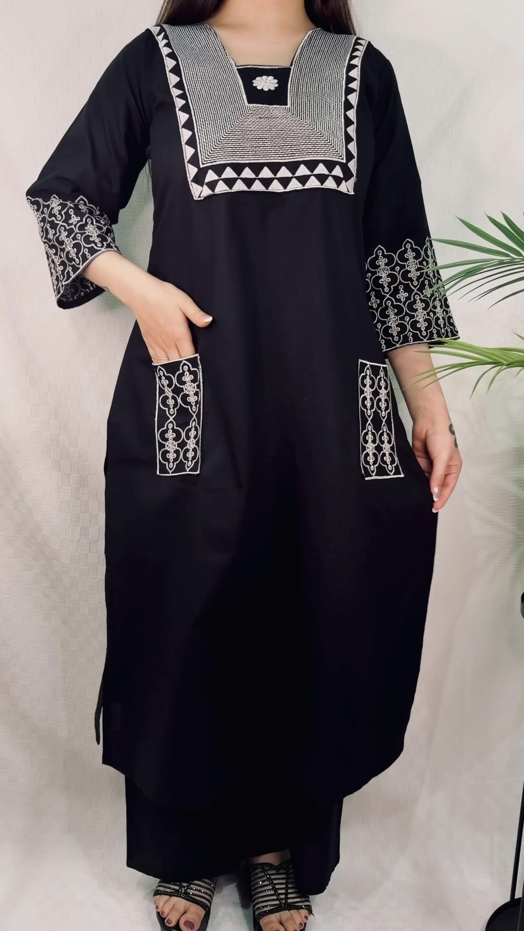 Siyah Noor Kurti Set