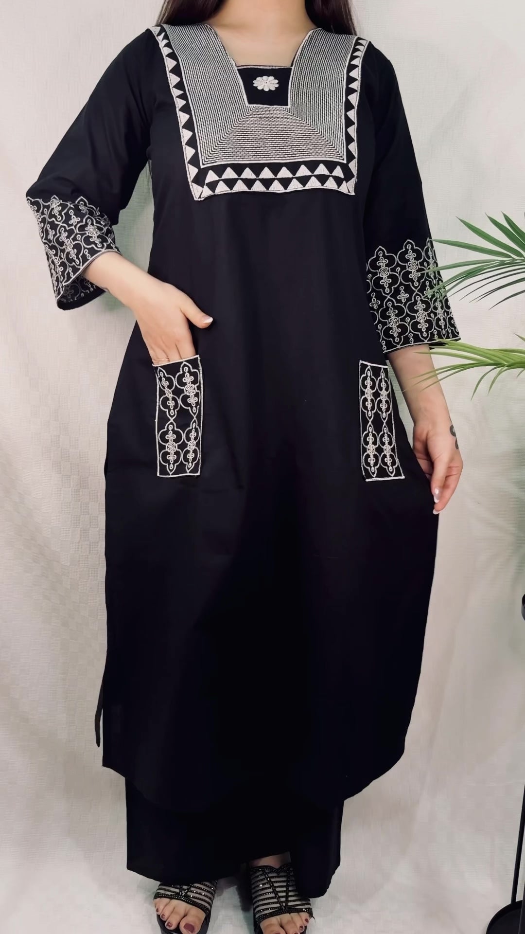 Siyah Noor Kurti Set